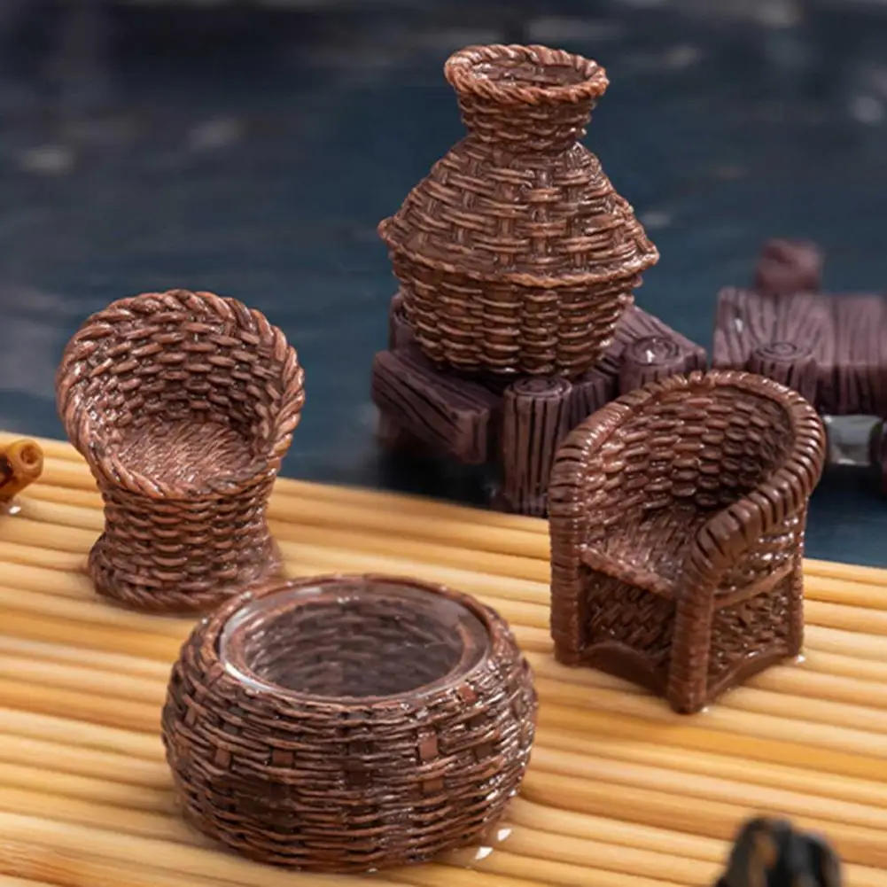 Микропейзаж-Бамбуковая-плетеная-корзина-Корзина-из-ротанга-Мебель-Бамбуковые-стулья-Совок-Корзины-для-рыб-Банки-Украшения-из-смолы-Ремесла