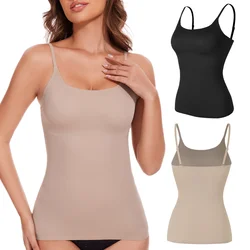Women's Shapewear Tummy Control Tank Tops O Neck Adjustable Straps Body Shaper Compression Push Up Belly Slimming Sexy Camisole