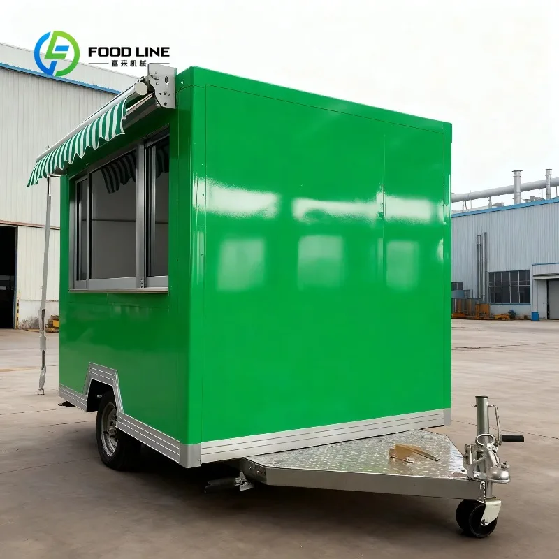 Customized Sell towable fiberglass mobile food trailers, hot dog carts, snacks, candy, potato chips, and more