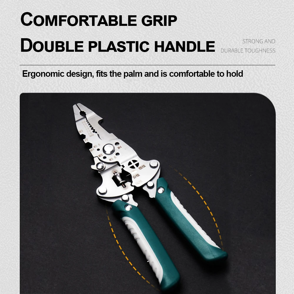 

Складной инструмент для зачистки проводов, многофункциональные плоскогубцы, кусачки, обжимные клещи, сплиттер, ручной инструмент для электрика, дизайн шкива multifuncio