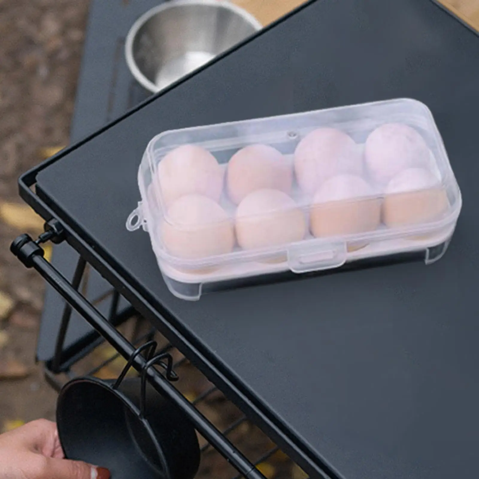Portable Egg Crate Carrier Case for Kitchen Fridge Camping Hiking Fishing BBQ Clear PP Material Durable Design