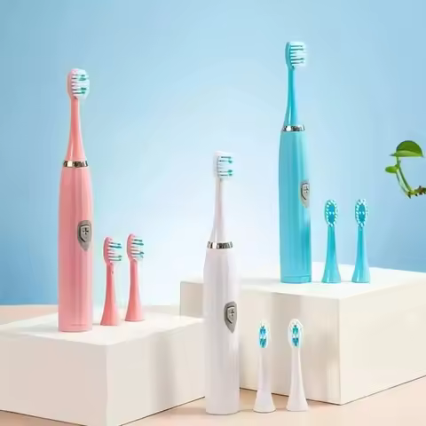 Electric Toothbrush DuPont Soft Bristles IPX7 Waterproof Sonic Toothbrush Large Button Vibration Intelligent Toothbrush Adult