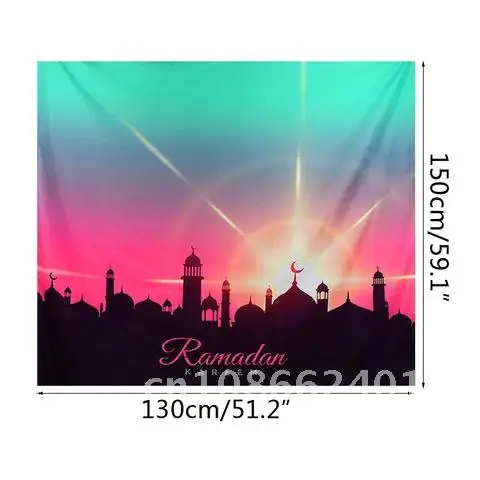 

Mubarak Eid Decorations Home Wall Hanging Tapestry Ramadan Festival Muslim Background Cloth Sleeping