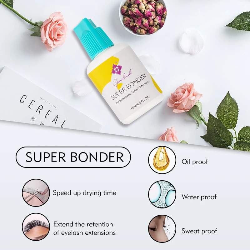 Genielash 15ml Lash Super Bonder for Eyelash Extension Glue Longer Lasting Bond Better Low Irritation Accelerate Glue Primer