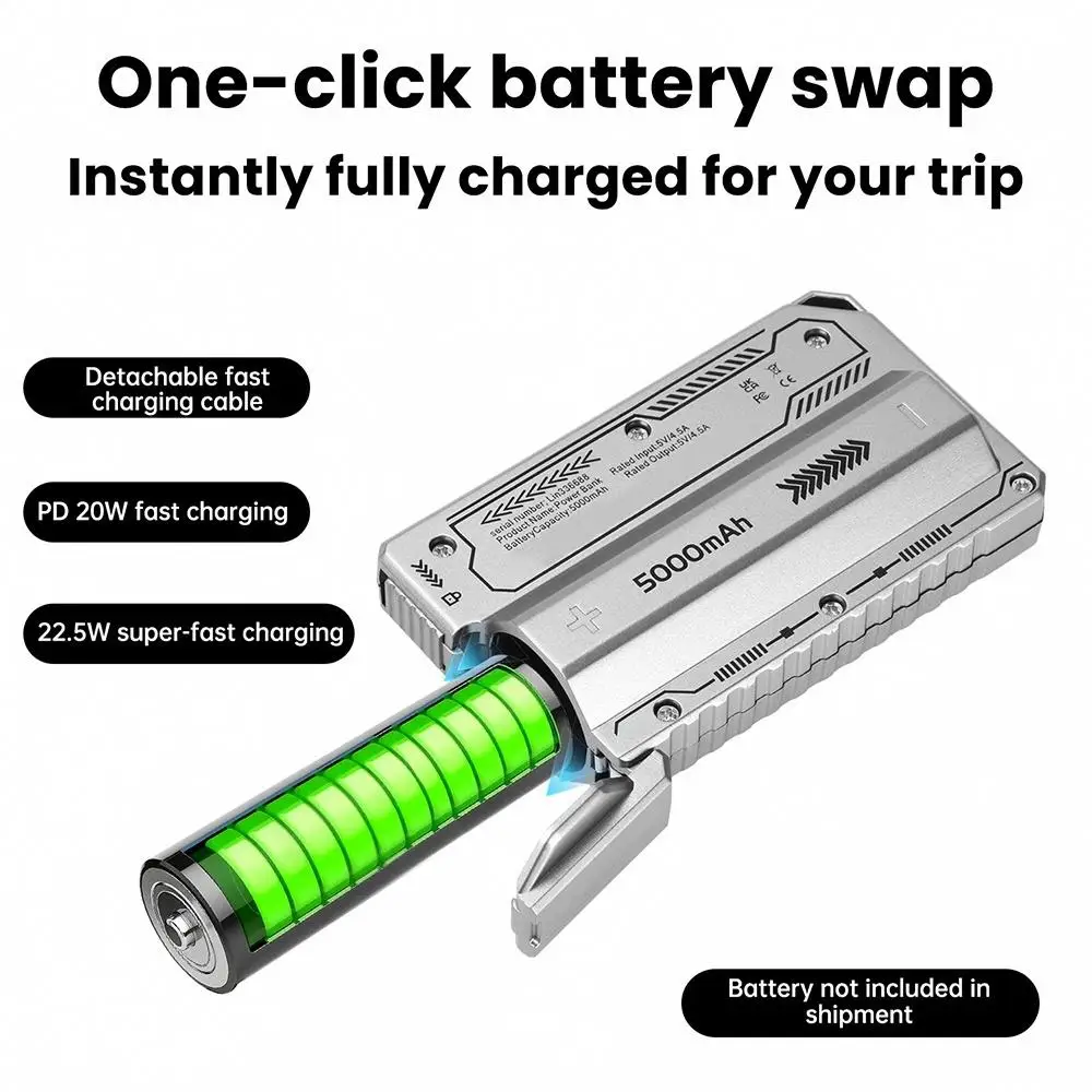 Empty 21700 Battery Holder Power Bank Case, PD 20W Charging Module for DIY Battery Pack Build, Cells Not Included