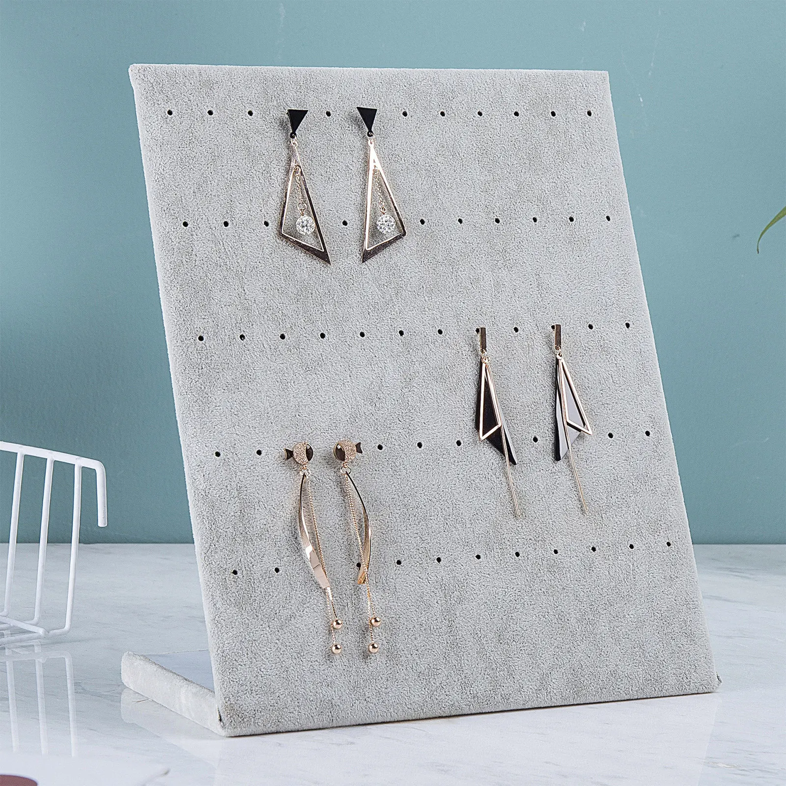 

2Pcs Ear Studs Display Stand Premium Flannelette Jewelry Holder Rack for Earrings Organizer Vertical Storage Display Stand