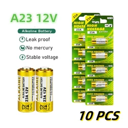 10 SZTUK 12V baterii alkalicznej A23 23A 23GA A23S E23A EL12 MN21 MS21 V23GA L1028 GP23A LRV08 do zdalnego sterowania dzwonkiem do drzwi suchych ogniw