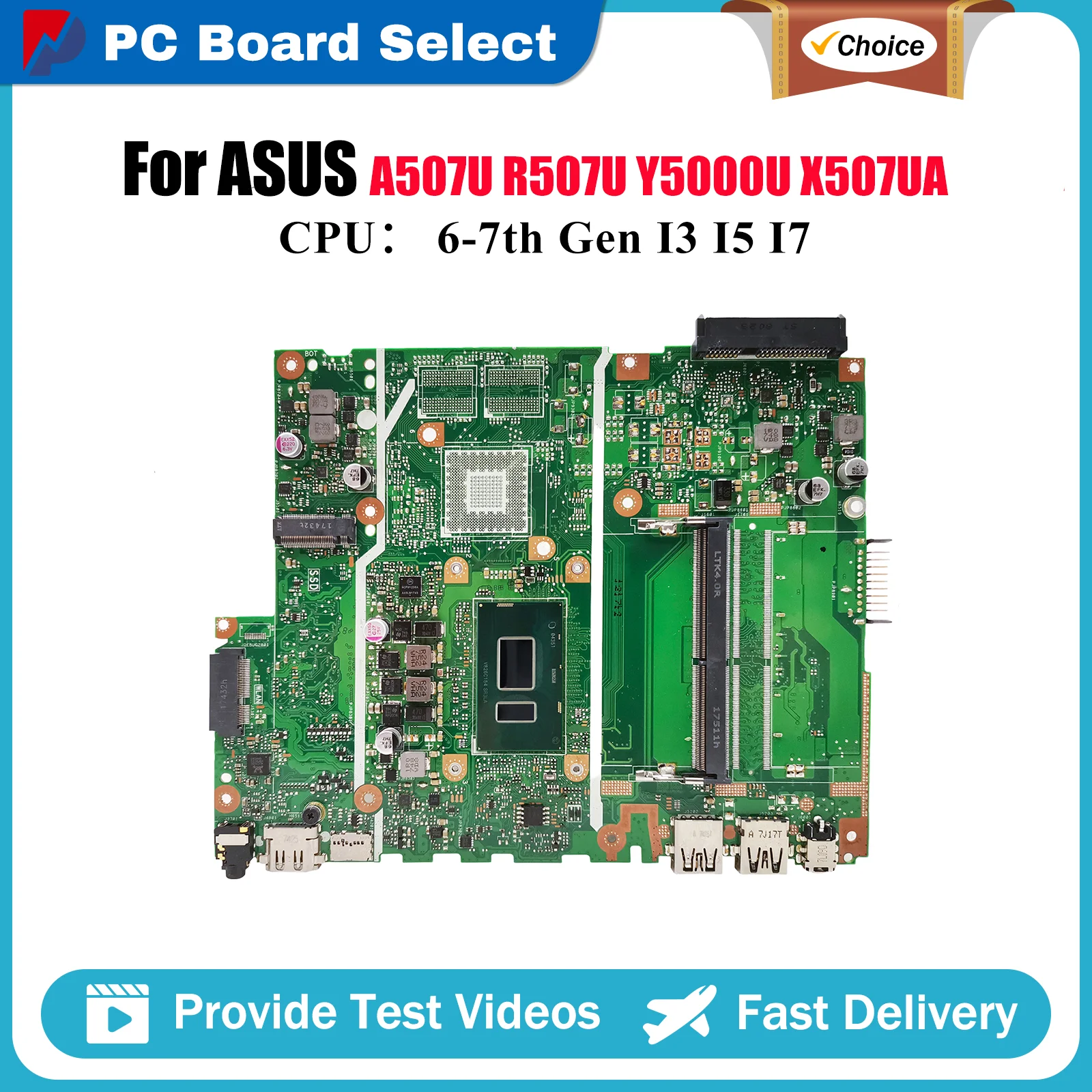 

X507UA Laptop Motherboard For ASUS X507UB X507UA X507UFR R507U X507UF X507UBR A507U X507UAR Y5000U X507U Mainboard I3 I5 I7 CPU