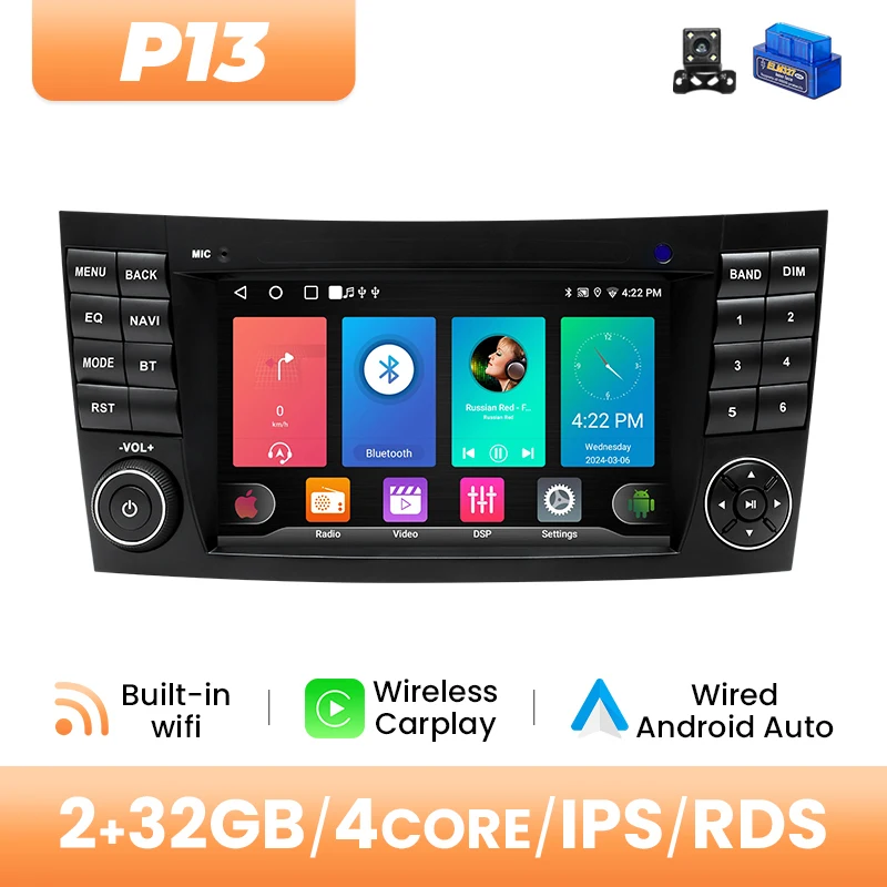 AI Voice Draadloze Carplay Android 14 Autoradio Speler Voor Mercedes Benz E-klasse W211 E200 E220 E300 E350 E240 E270 E280 CLS CLAS