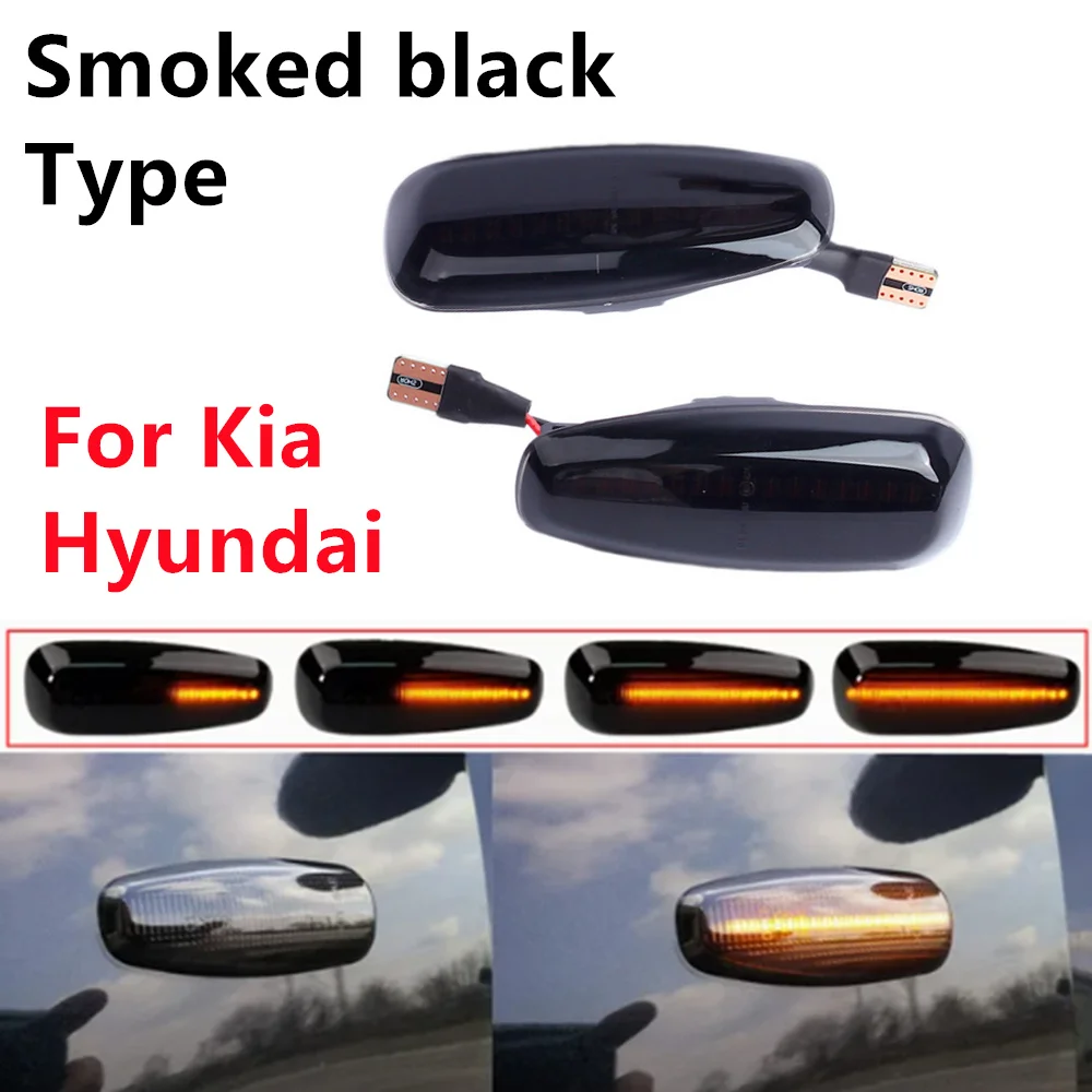 2PCS LED Dynamic Turn Signal Lamp Side Marker Light For Kia Pro Ceed I Cee'D I hatchback Station Wagon Rio Tinto3For Hyundai i30