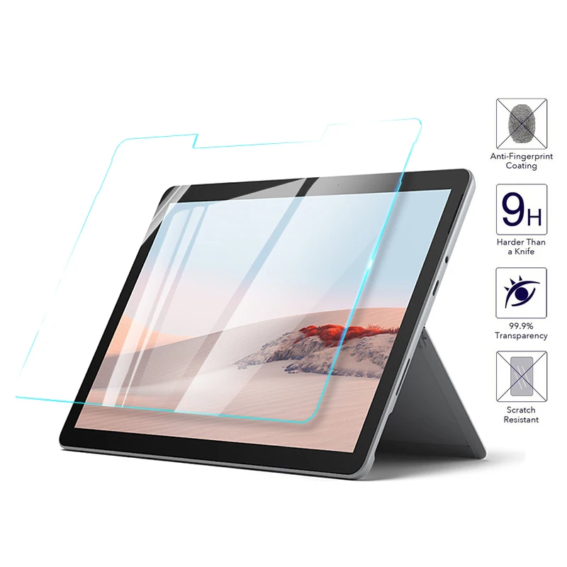 2 uds Protector de pantalla de vidrio templado para Microsoft Surface Go 2 3 10,5 Pro 4 5 6 7 8 9X12,3 HD película transparente antiarañazos para tableta