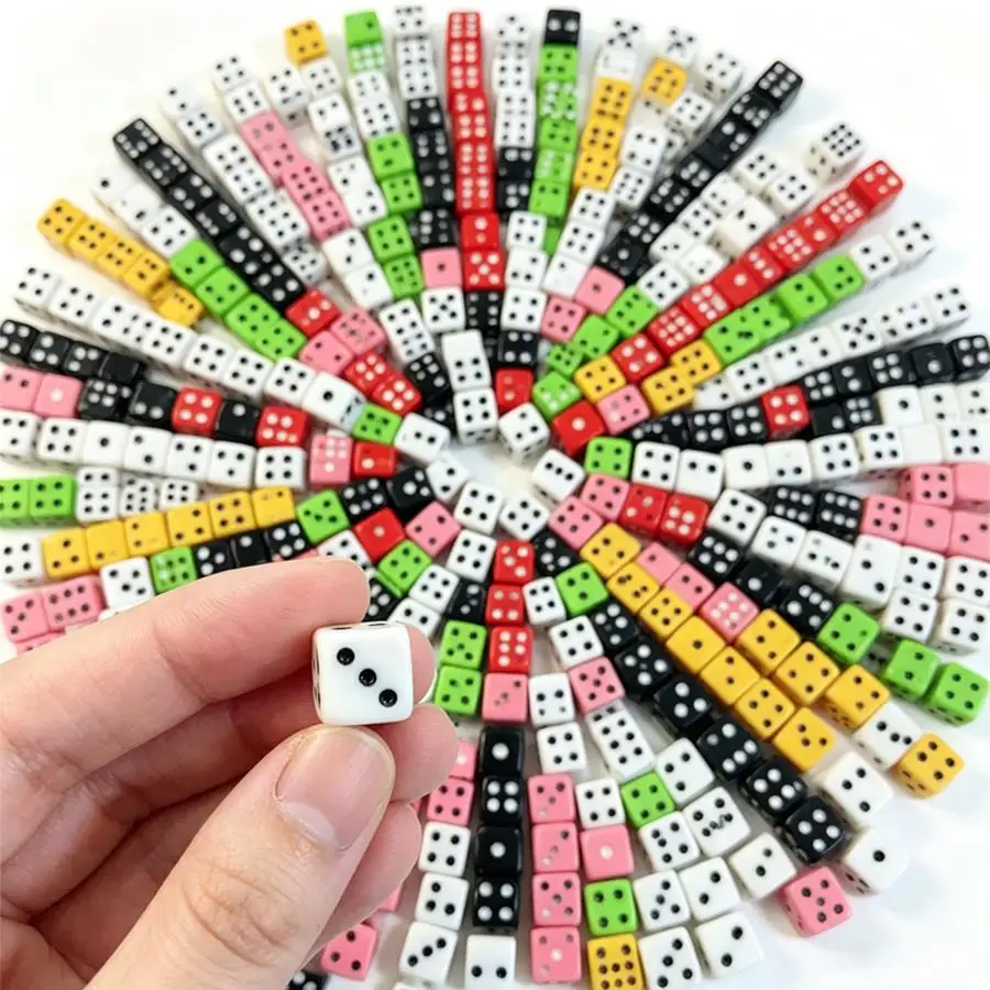 50/300pcs 8mm Tiny Six-Sided Dice, Compact Round Corner Gaming Dice for Tabletop Board Games, Dice Party, Family Game Night XJM