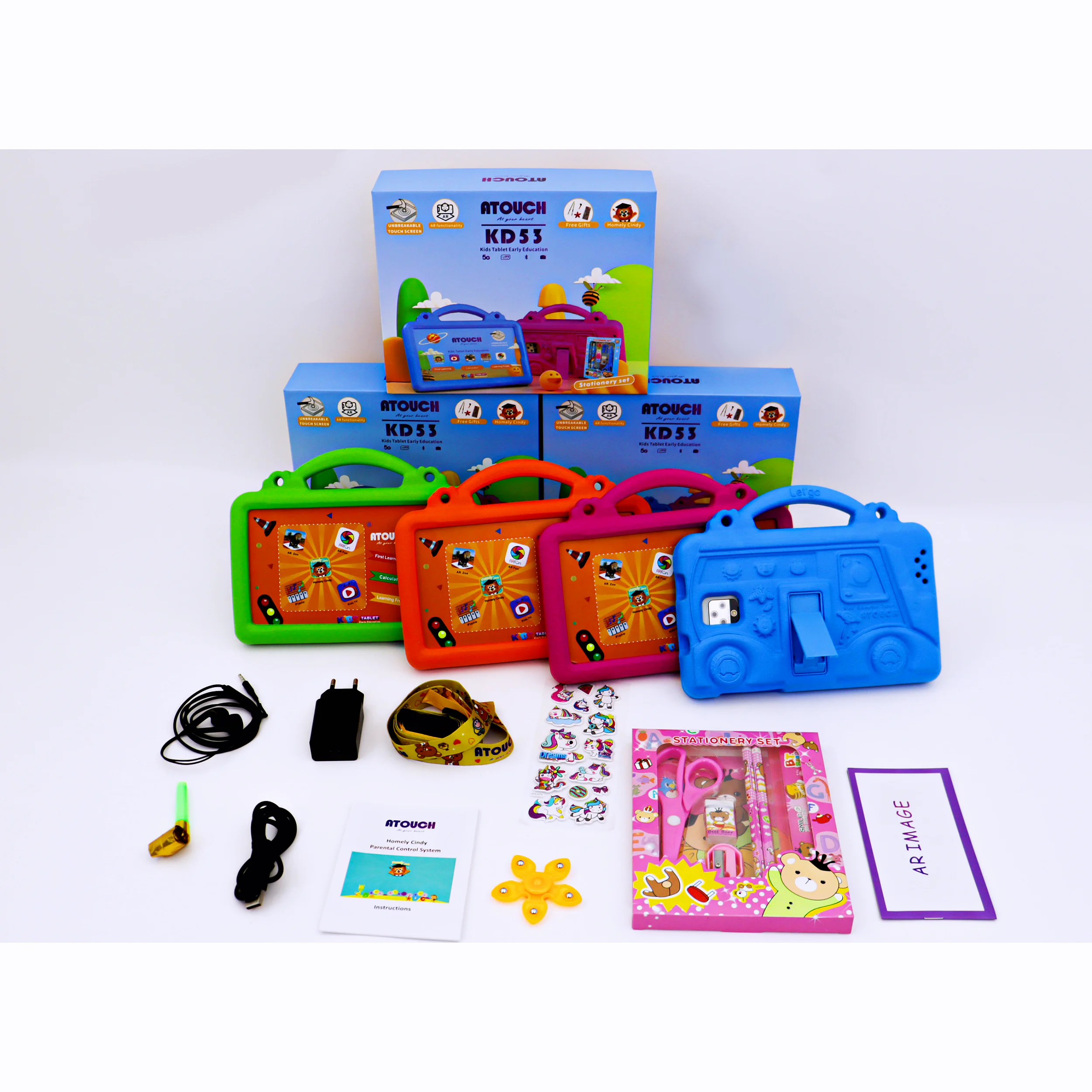 

ATOUCH KD53 Kids Tablet PC 7inch Android 12 8GB+256GB Storage 3000mAh Battery Front 2.0M Back 8.0M WiFi Connectivity