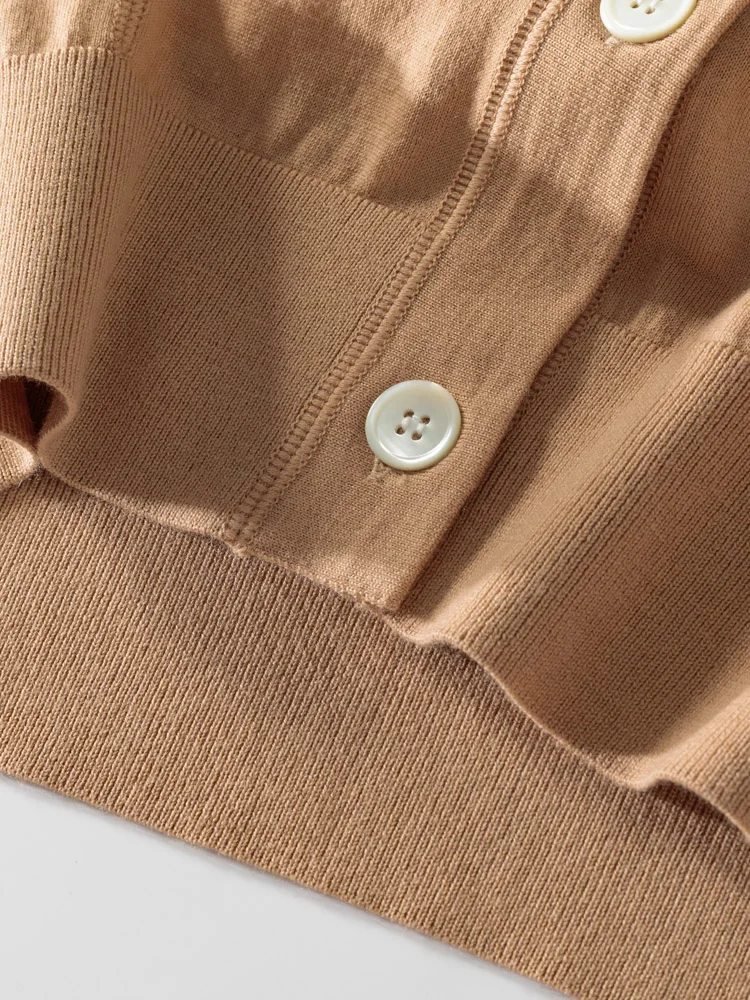 اختيار 2025 جديد شيك المرأة الأساسية الخامس الرقبة سترة سترة لينة نعمة 100% ميرينو الصوف تريكو الإناث ربيع الخريف الملابس القمم