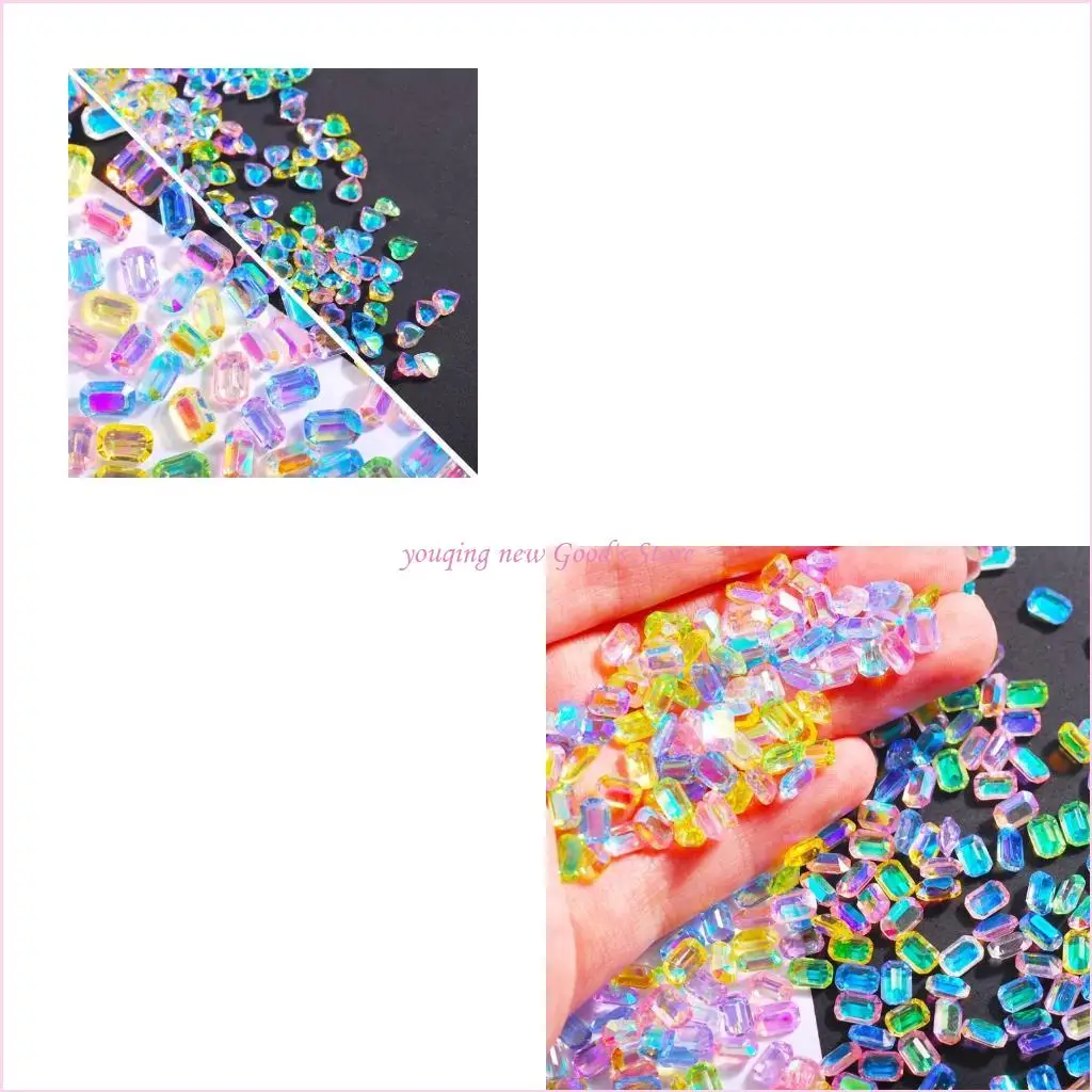 

57QA Сердце для подвесок со стразами для дизайна ногтей Украшения для ногтей Ткань Accs 100p