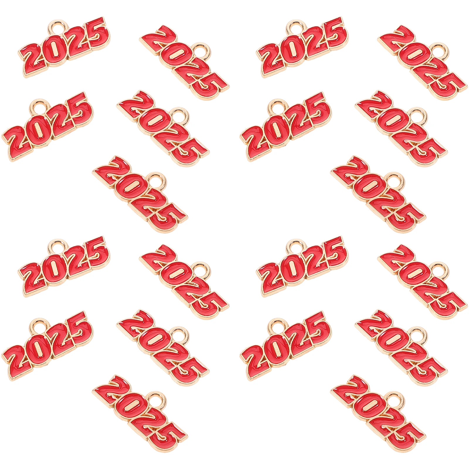 

20 Pcs 2025 Pendant Number Necklace Jewelry Decoration Diy Craft Projects Charms Style Pendants Key Chain