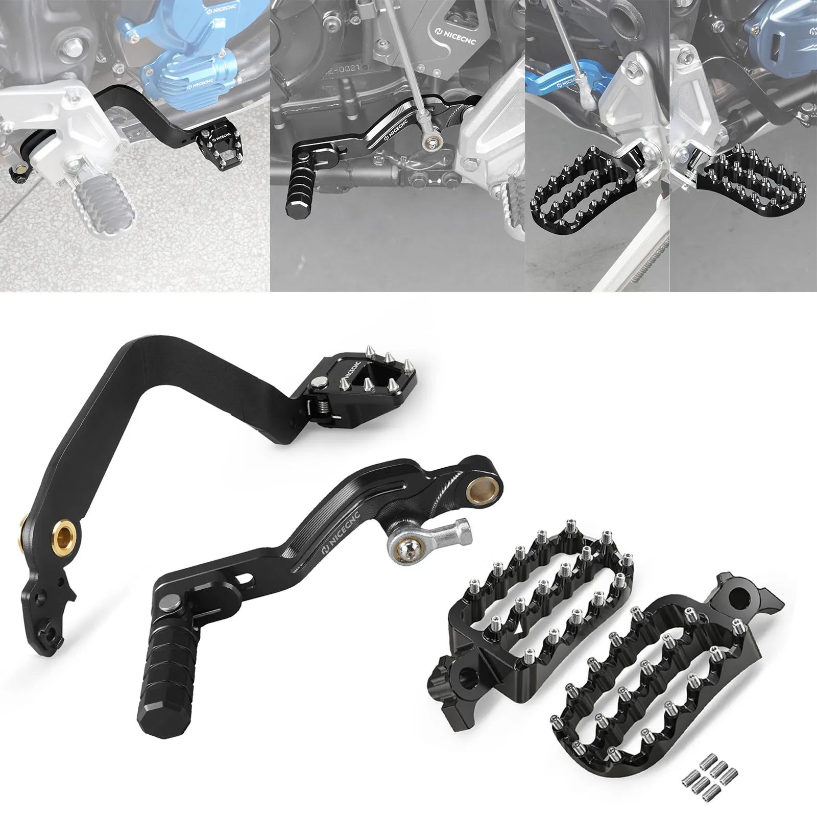 Pour Yamaha Tenere 700 / XTZ700 T700 2019-2024 : Levier de frein arrière, levier de vitesses, repose-pieds