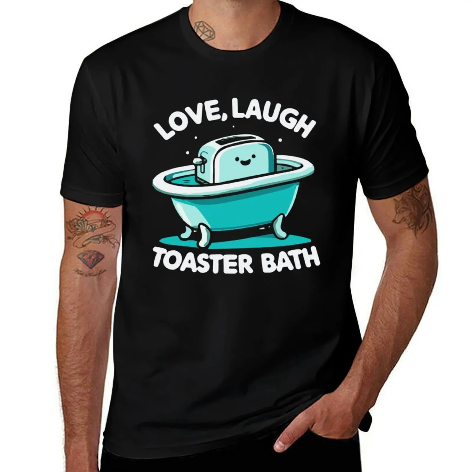 Live Laugh Toaster Bath Funny Saying T-Shirt graphic tee shirt summer clothes shirts graphic mens graphic t-shirts