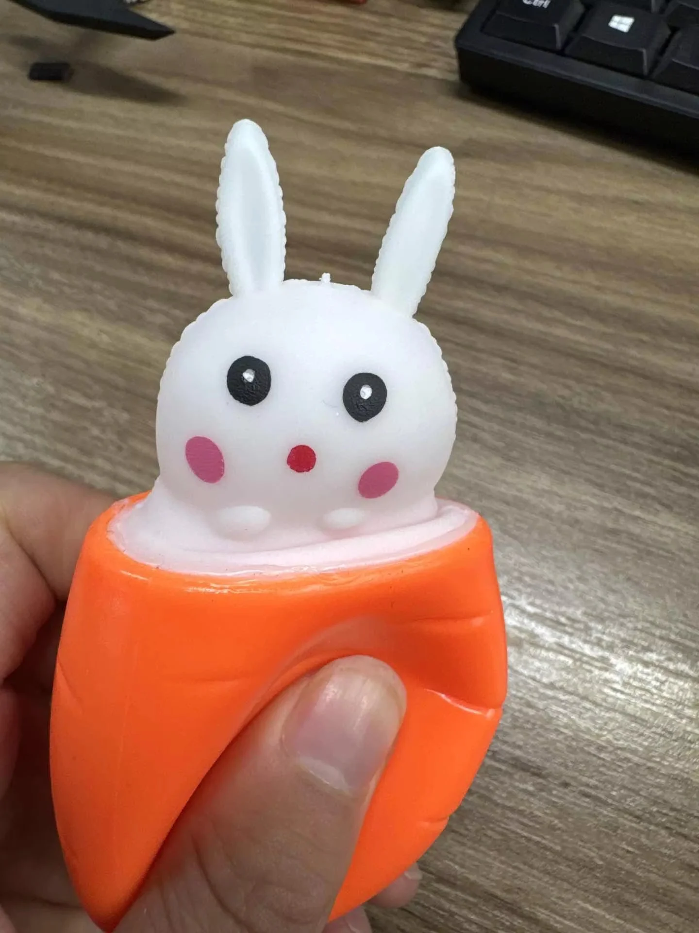Cute Carrot Rabbit Squeeze Toy Unique Carrot Cup Stress Relief Fidget Toy Portable Sensory For Kids Adults Office Home Relax - view 5