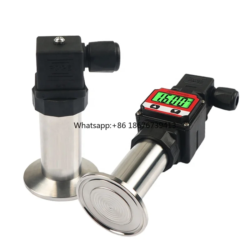 4-20ma LED Sanitary Pressure LCD Transmitter Hygienic Flush Diaphragm 50.5 Tri-clamp Pressure Sensor for Beverage Drinking Water