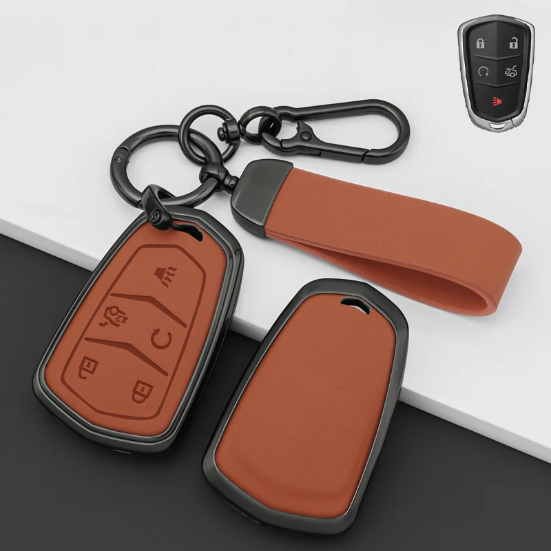 Metal Car Key Protective Case,For Cadillac ATS-L XTS XT4 XT5 XT6 CTS CT6 ATS 28T SRX Escalade - Accessory Key Cover Funda Llave