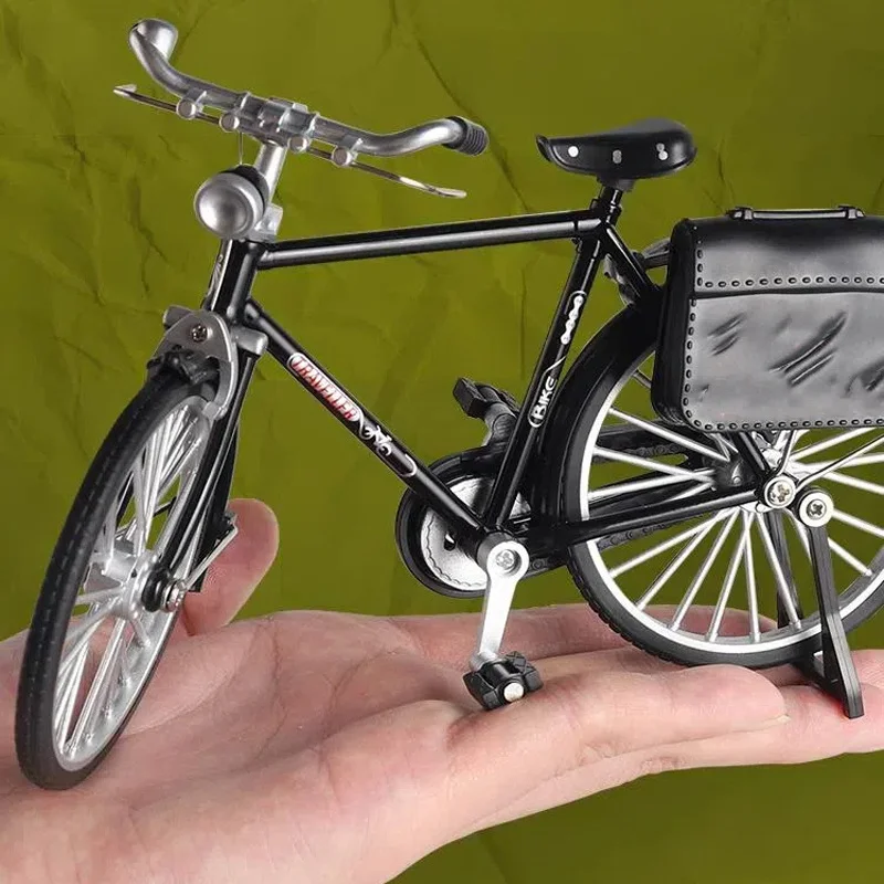Metalowe puzzle 3D, model roweru w skali 1:10, mini retro styl, klasyczny rower ze stopu, odlewany model roweru na palce, zestaw do samodzielnego montażu dla dzieci.