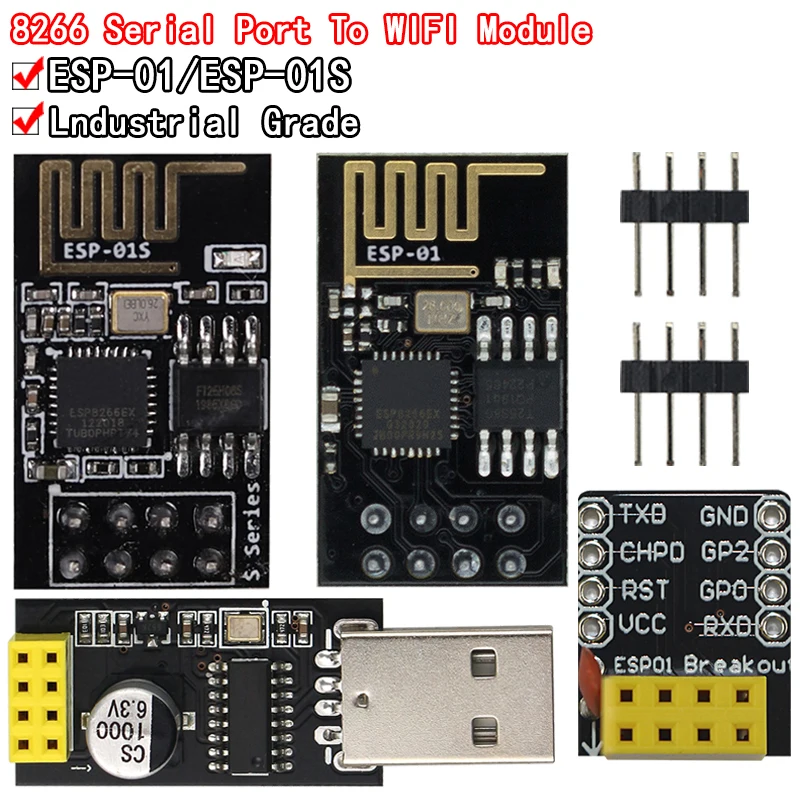 ESP01 Programmer Adapter UART GPIO0 ESP-01 Adaptater ESP8266 CH340G USB to ESP8266 Serial Wireless Wifi Developent Board Module