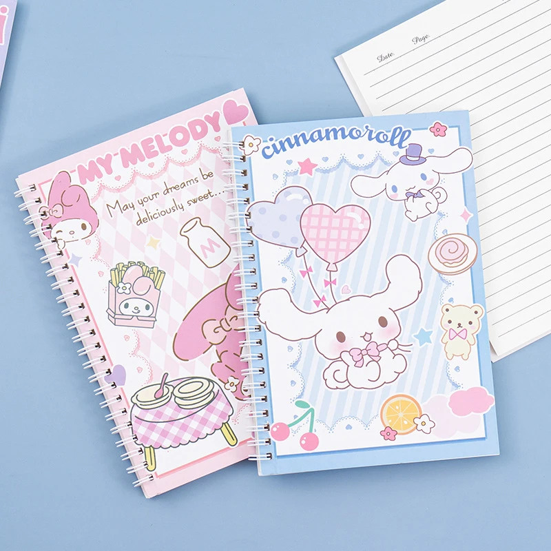 

Kawaii Sanrio Kuromi блокнот на катушках A5 блокнот для упражнений для девочек симпатичная Мелодия коричная бумага канцелярские принадлежности для обучения дневник блокнот
