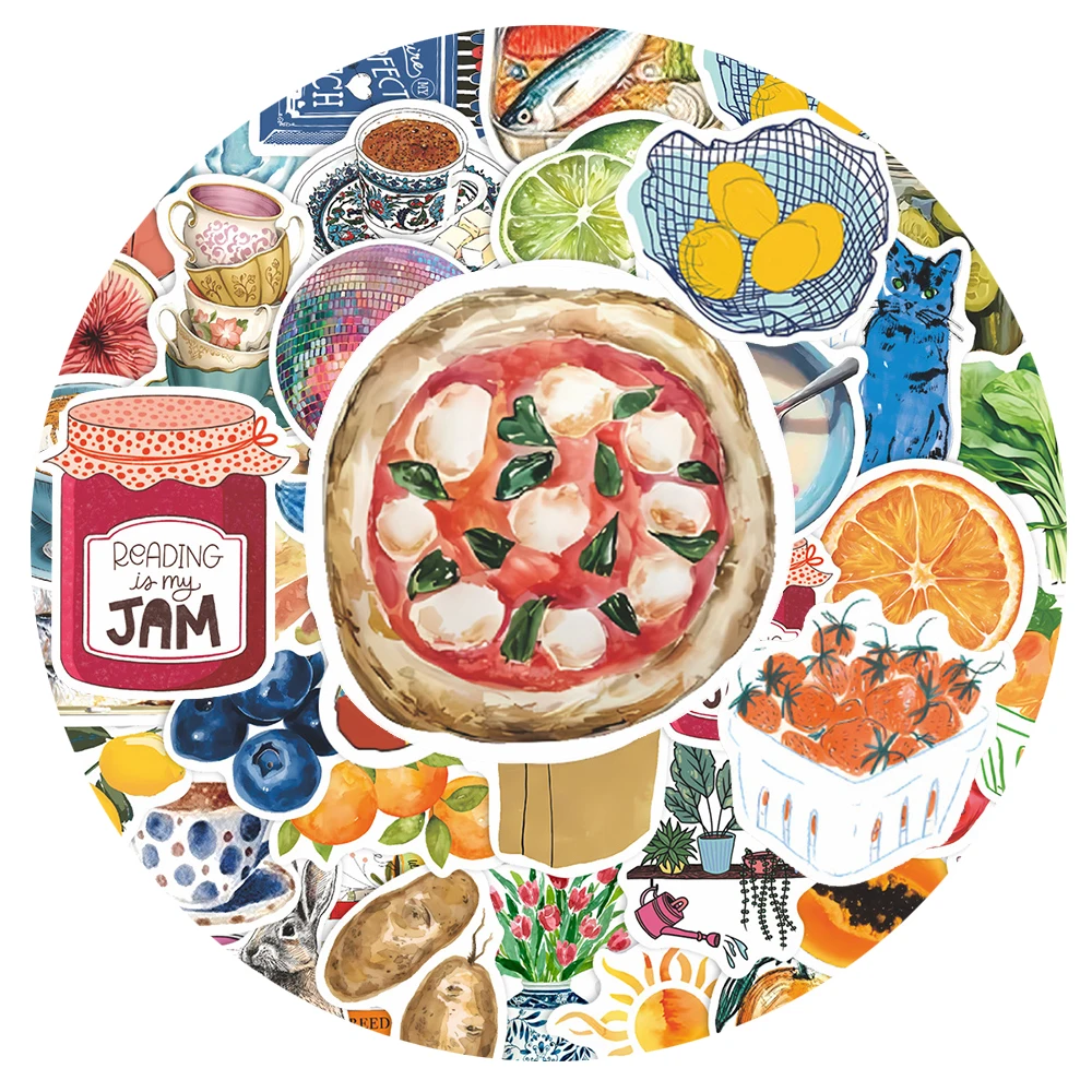 

10/30/55pcs Mediterranean Sea Aesthetic Graffiti Stickers Vintage Fresh Style Art Oil Painting Decals for Fridge Phone Scrapbook