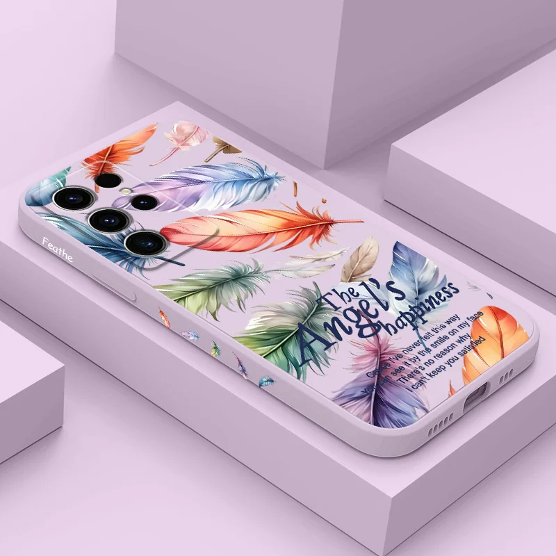 Casing Ponsel Malaikat Berwarna-warni Untuk Samsung Galaxy S25 S24 S23 S22 S21 S20 S10 S10E Ultra Plus FE Note 20 Ultra Plus Cover