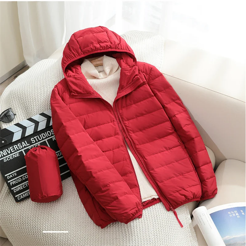 Men Warm Light Thin White Duck Down Jacket 2024 Autumn Winter Hooded Down Coat Parkas Male Loose Oversize Puffer Short Outwears