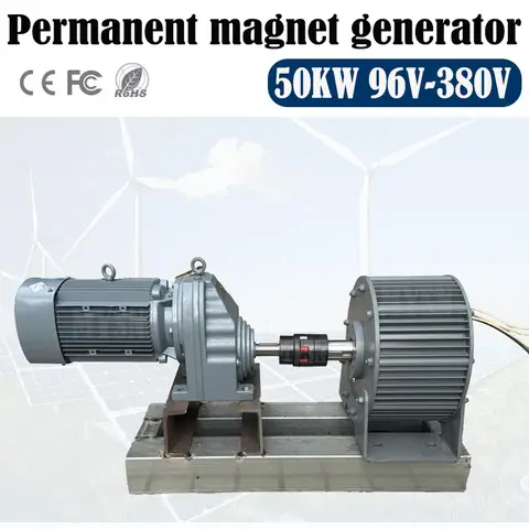낮은 RPM 50KW 40KW 300RPM, 48V 96V 110V 220V 380V, 기어리스 영구 자석 발전기, AC 발전기, 풍력 터빈 사용