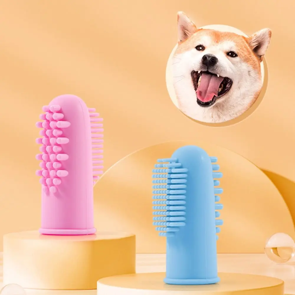 

Silicone Pet Finger Toothbrush Bite Resistant 360° Cleaning Pet Oral Cleaning Toothbrush Soft Cats Mouth Cleaner