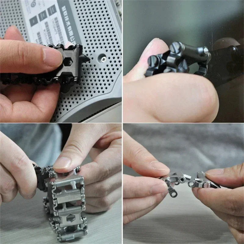 1 Piece Multifunctional Wilderness Survival Screwdriver Adjustable Escape Tactics Self-Defense Bracelet Tool Bracelet For Adults
