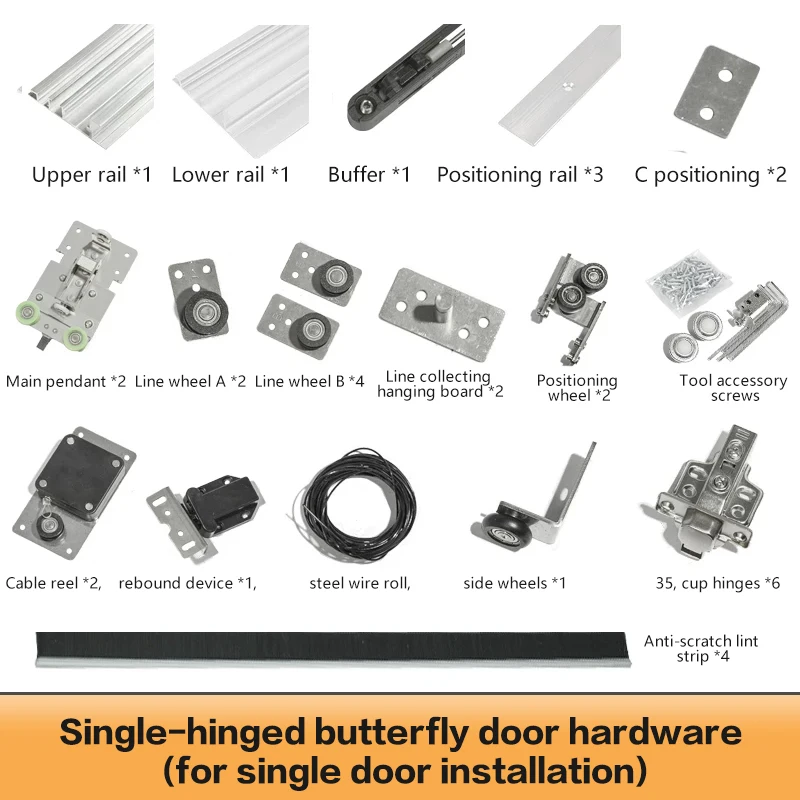 Quincaillerie de porte papillon à poussoir en acier inoxydable pour placard et armoire, avec mécanis