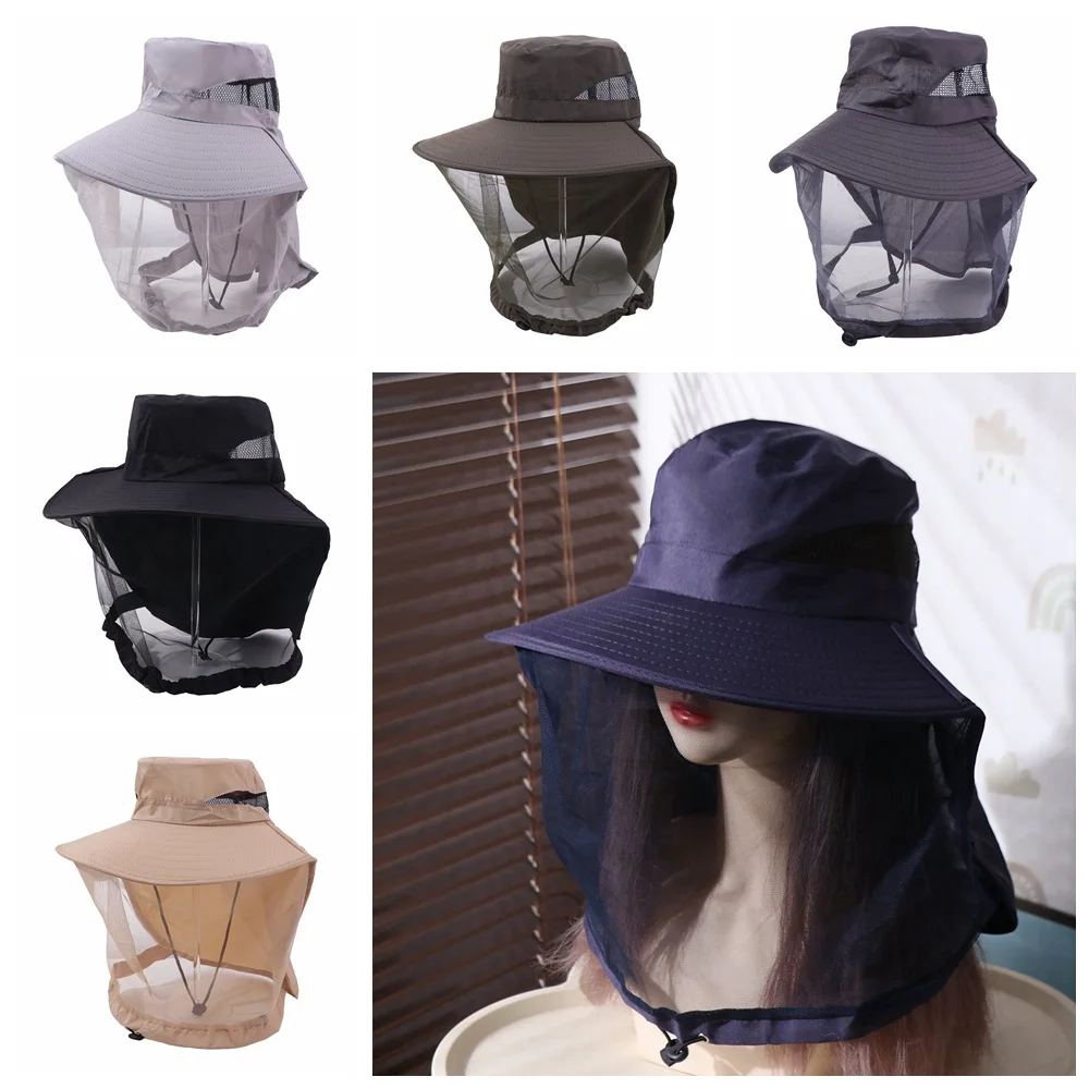 Foldable Bee Mosquito Hat Wide Brim Insect Proof Net Cover Fisherman Hat Face Covering Sun Hat Sun Protection Hat Outdoor