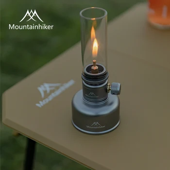 Luz de Gas para acampar al aire libre, luz ambiental de aleación de aluminio para motorista de montaña, lámpara portátil de vidrio resistente al calor, bolsa de almacenamiento EVA