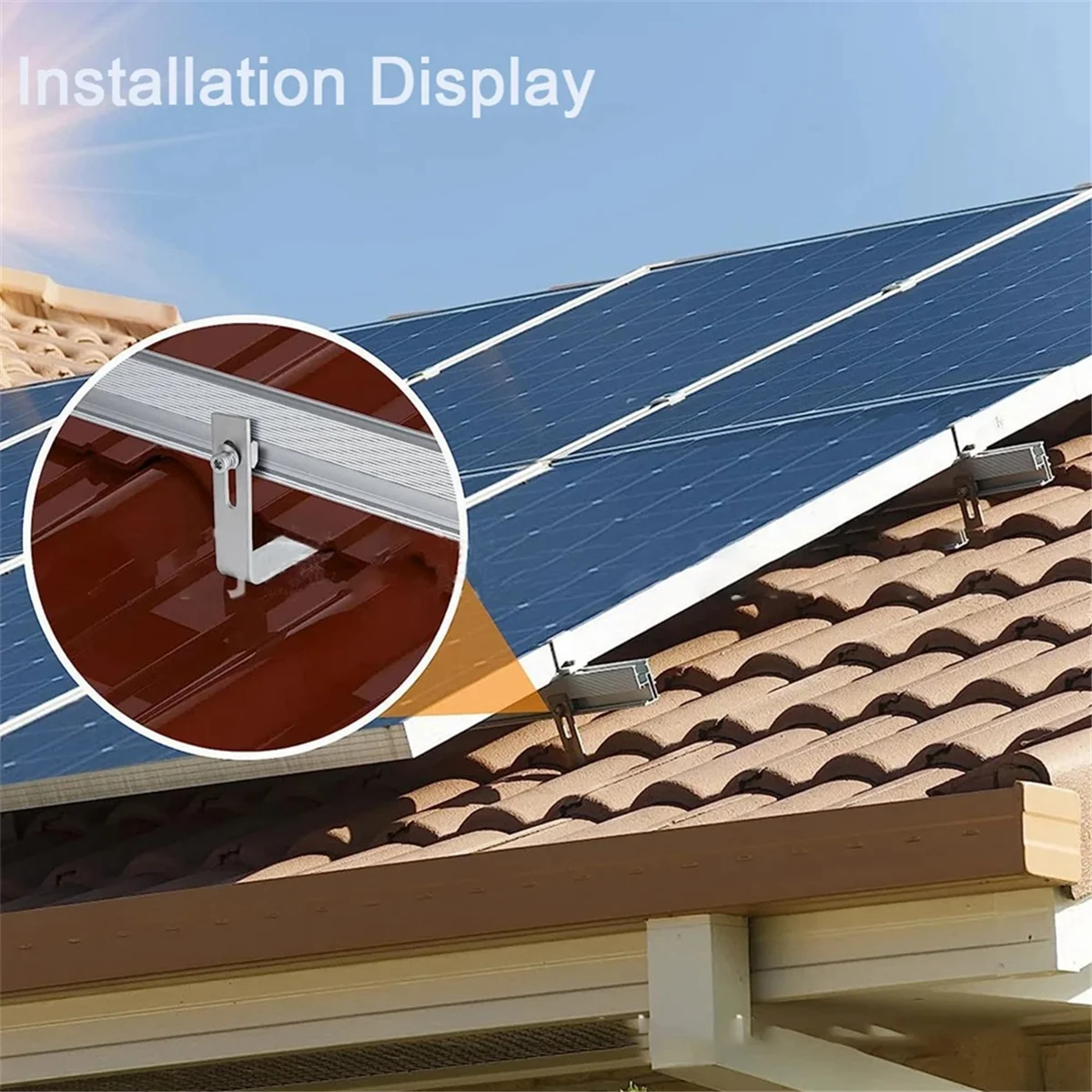 Монтажный кронштейн для солнечной панели, аксессуары, набор крючков для глазурованной плитки на крышу, фотогальванический кронштейн для установки, Оловянная черепица на крышу