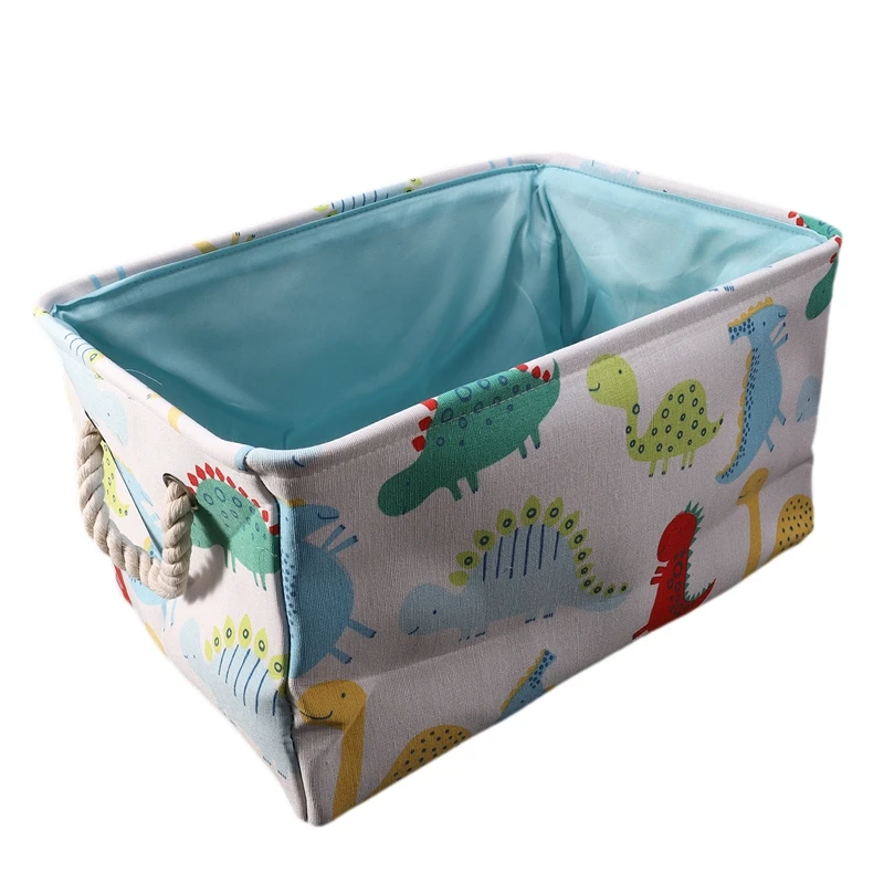 Dinosaur Cartoon Canvas Storage Basket For Toys Child Folding Laundry Basket Dirty Clothes Organizer