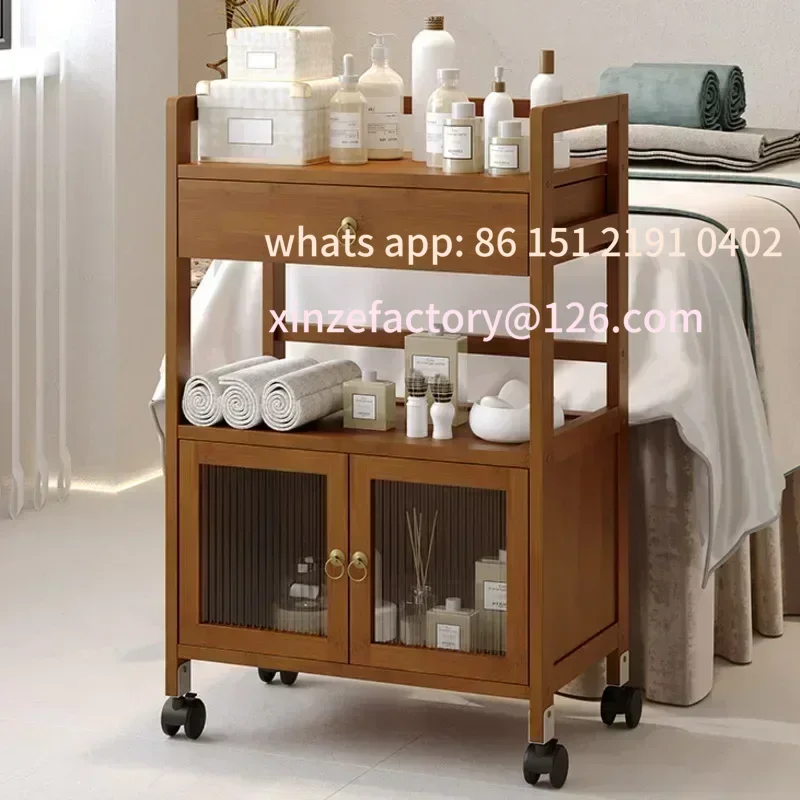 عربة مساعدة قابلة للتخصيص، أثاث تصفيف الشعر، صالون تجميل، صينية تزيين الاستقبال الجمالية #2