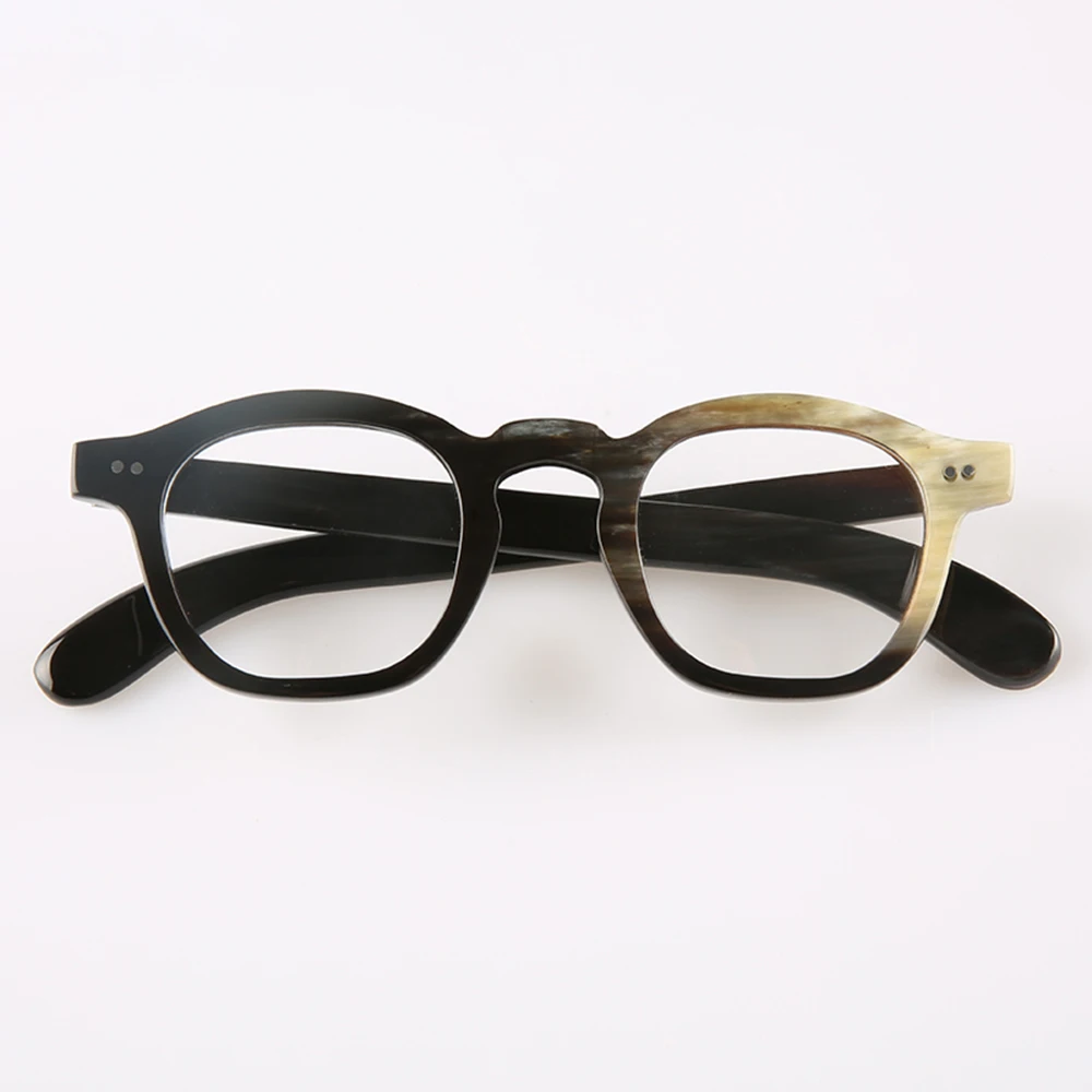

Man's Glasses Frames Unique Square Vintage Rivets Optical Lenses Eyeglasses Handmade Horn Myopia Prescription Eyeglass Frames
