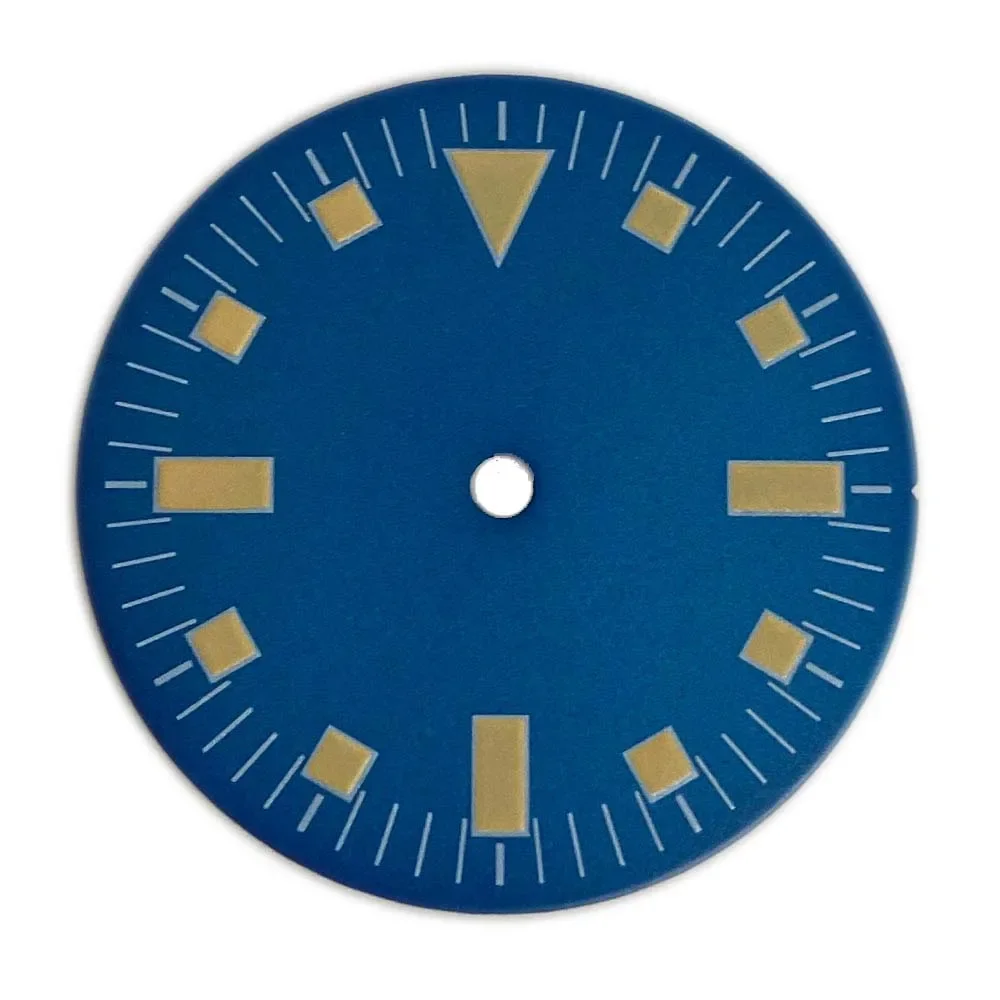 

28.5MM Blue Watch Dial for NH35 NH36 Green Luminous Dial for 8215 8215 821A 8200 8205 for Mingzhu 2813 Movement No Logo