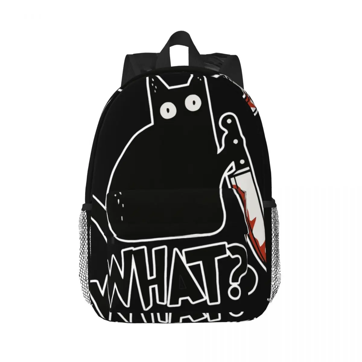 Sacs à dos Cat What Murderous Black Cat pour adolescents, cartable de dessin animé, sacs d'école pour étudiants, sac à dos de voyage, sac initié, grande capacité