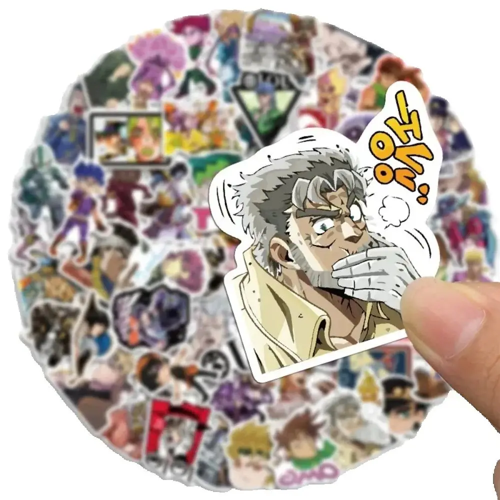 Autocollant de décoration étanche pour ordinateur portable, 50 pièces, dessin animé doodle Jojo aventure route