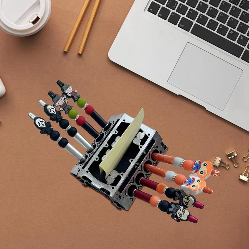 Engine Block Business Card & Pencil Holder DIY Business Card Holder Organizer Display Desk Engine Model