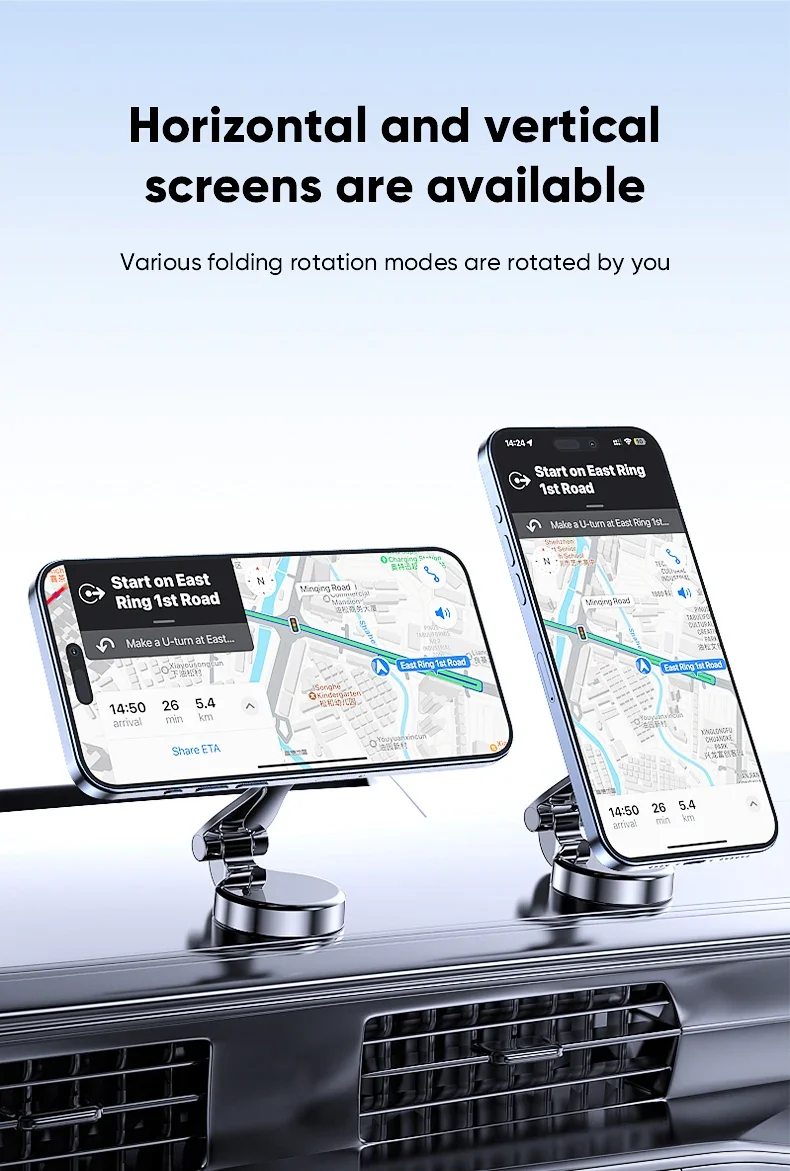 Foldable Magnetic Car Mobile Phone Holder for MagSafe 360 °   Adjustable Magnetic Car Mount Stand for iPhone 17 Huawei Xiaomi In Car view 6