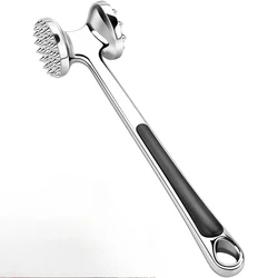 Large Profession Meat Hammer Portable Loose Tool Meat Tenderizer Needle Dual-Sided Meat Mallet with Rubber Comfort Grip Handle