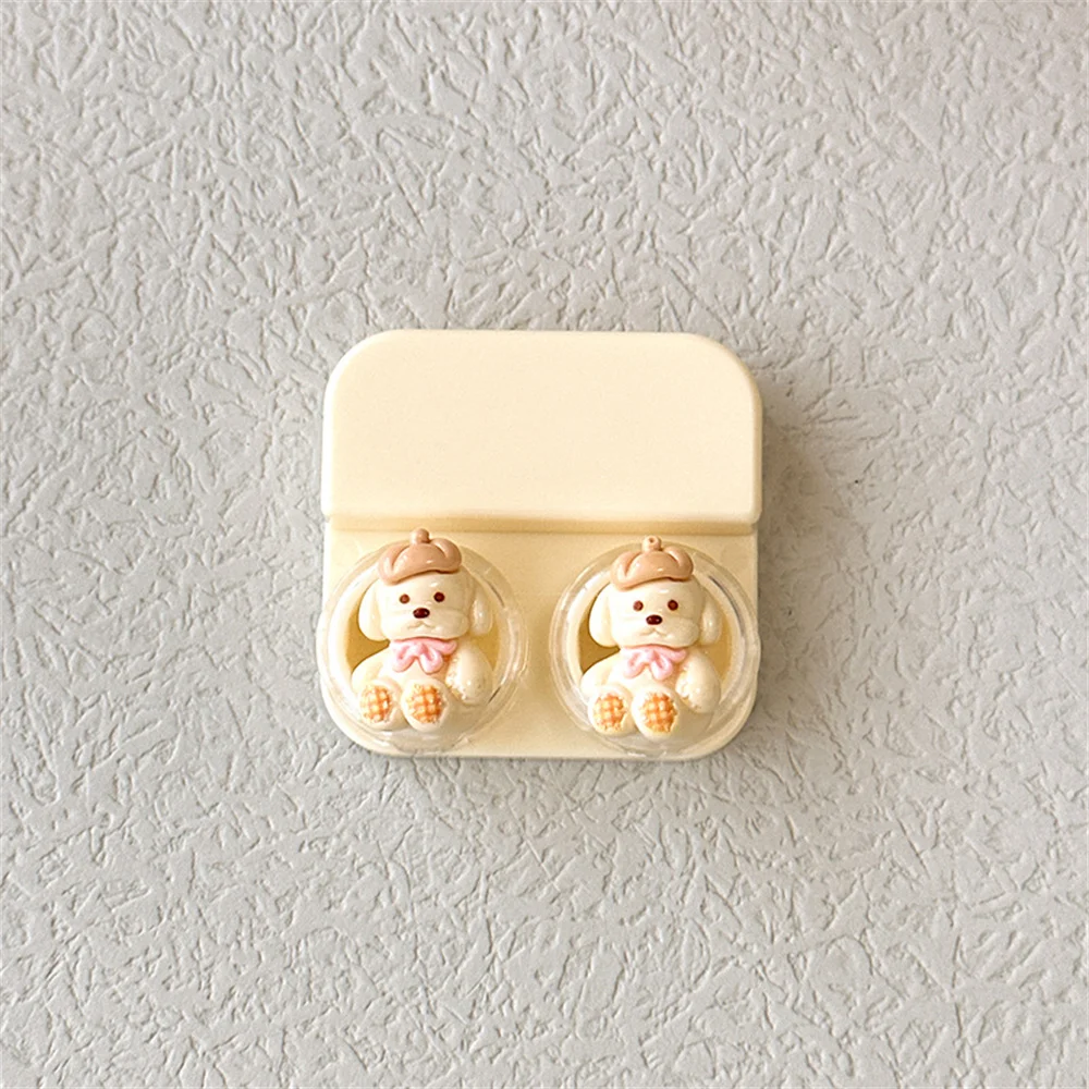 

KLASSNUM 2026 Drawer Contact Lens Case Portable Travel Care Kit Minimalist 3D Animal Eye Care Box Tweezers Applicator