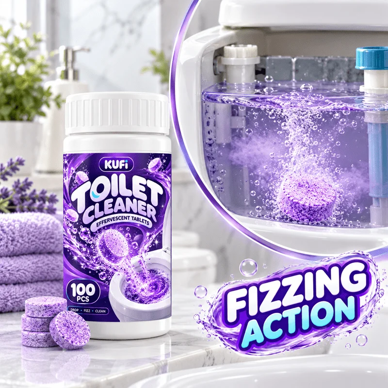 Toilet Cleaning Effervescent Tablets 100, Break Urine Scale & Black Limescale, Fade Yellow Stains, Ceramic Gloss, Odor Control