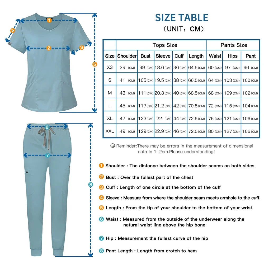 Unisex Medical Uniform Women Scrubs Nurse Accessories Slim Fit Comfort Clinical Women Operating Room Work Uniform Jogger Suit